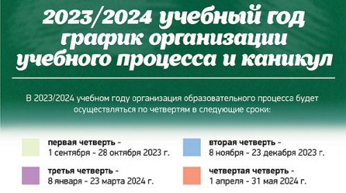 Организация учебного процесса в 2023-2024 учебном году
